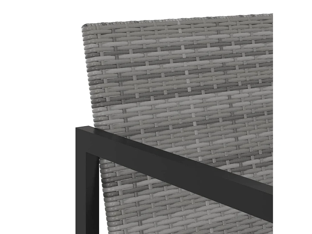 Mueble comedor de jardín de 5 piezas y cojines de resina tejida gris 02_0014799