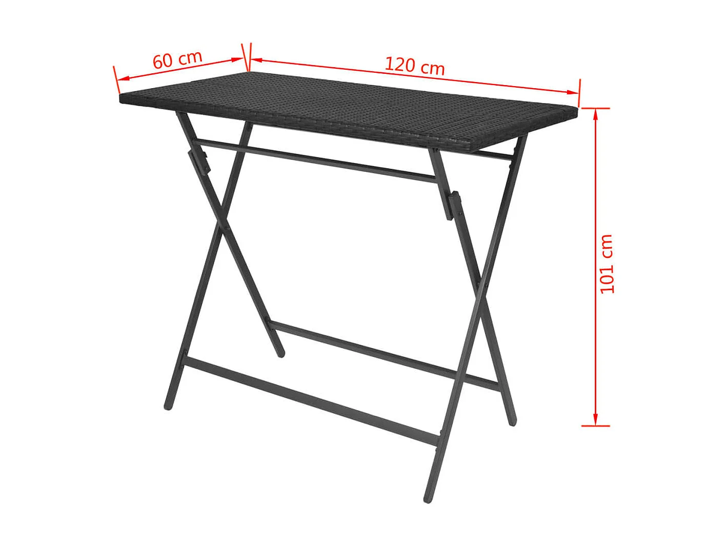 Mobilier à dîner pliable noire 46 x 58 x 105 cm 02_0014943