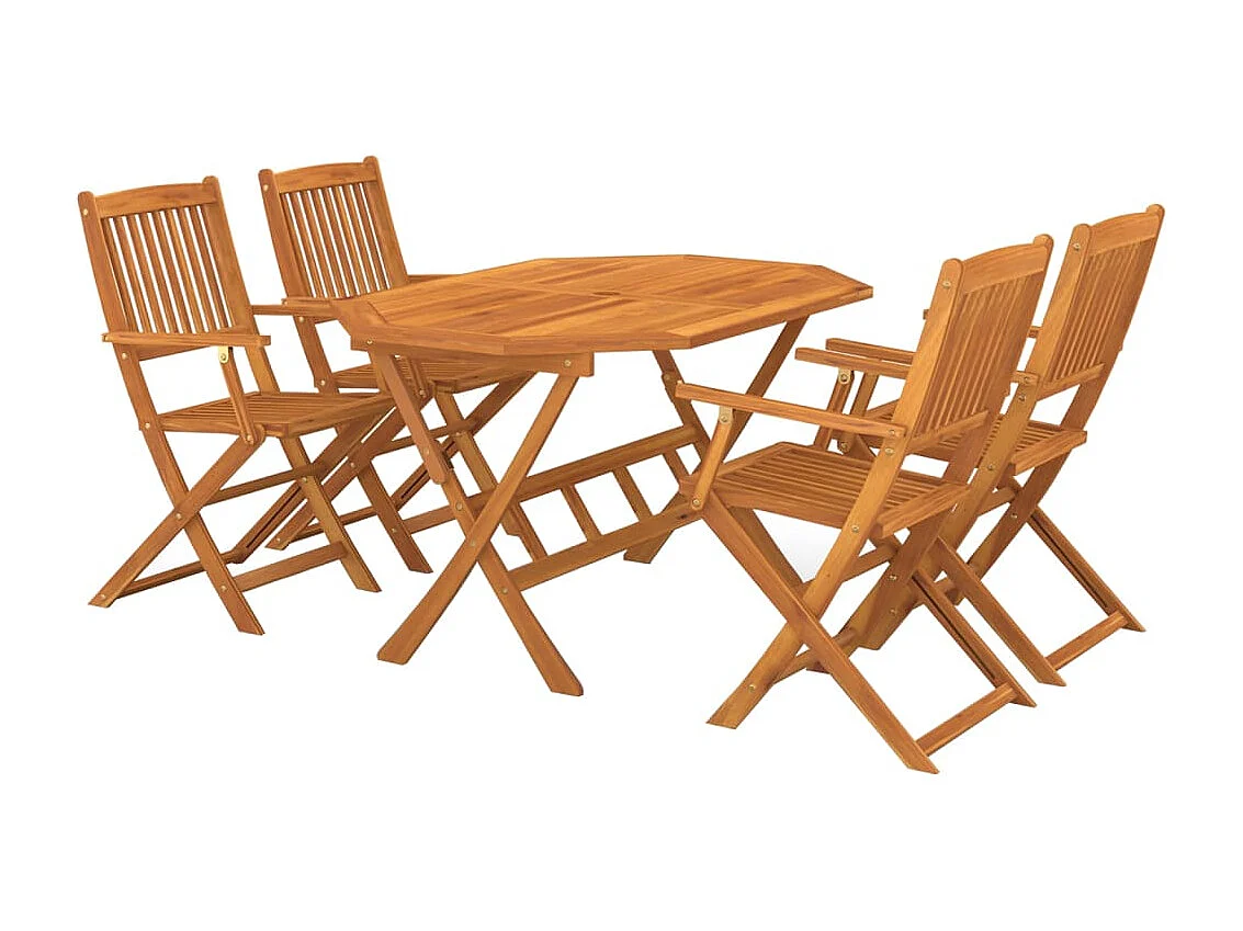 Set da pranzo da giardino 5 pezzi in legno massello di acacia 02_0014768