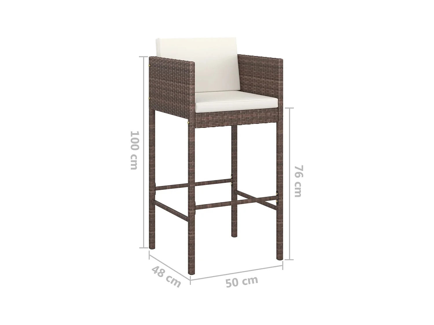 Meubles de bar de résine marron 50 x 48 x 100 cm 02_0014515