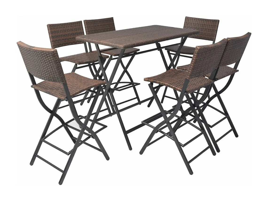 Mobilier à dîner pliable marron 46 x 58 x 105 cm 02_0014940