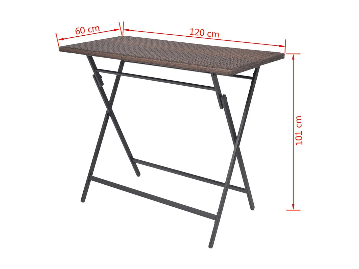 Mobilier à dîner pliable marron 46 x 58 x 105 cm 02_0014940