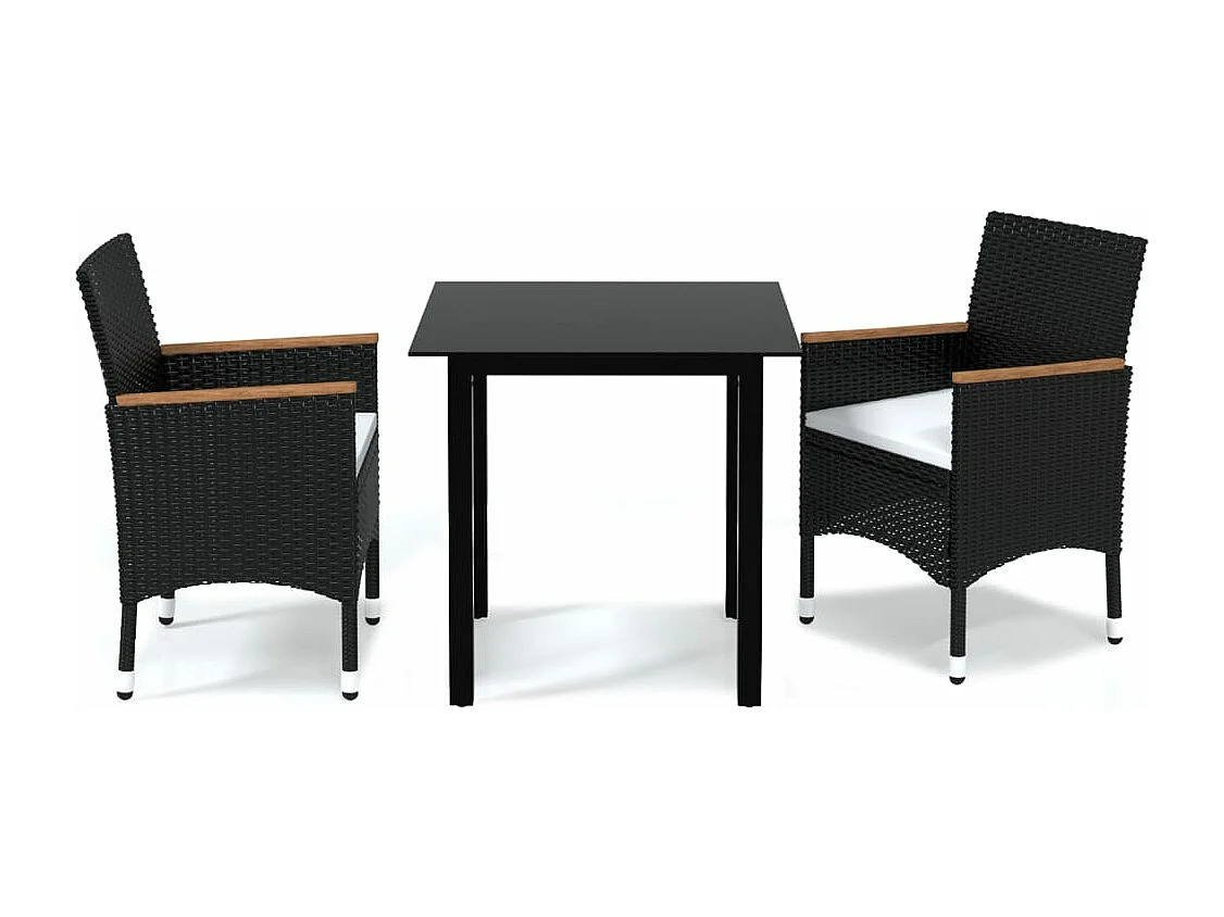Mobilier à dîner de résine noire 55 x 58 x 84 cm 02_0014852