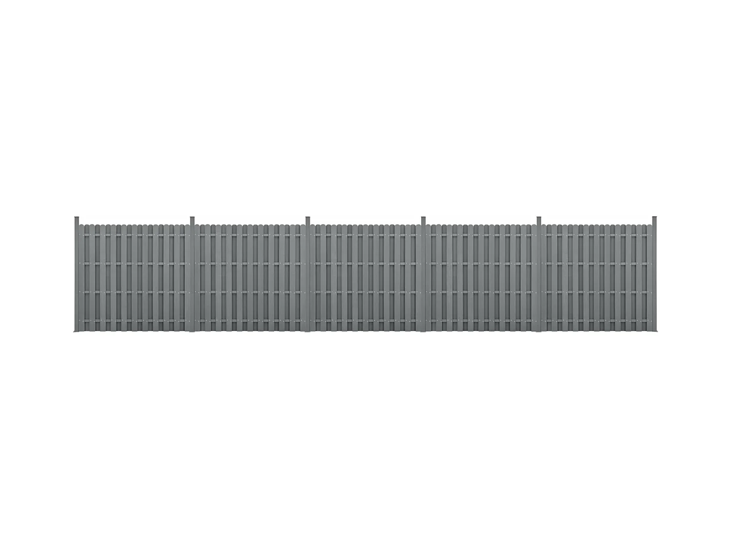 kit 5 recinzioni barriera privacy in legno composito (WPC) grigio 185 x 932 cm 03_0006591