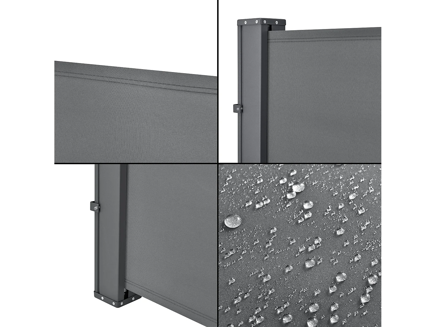 Estor para balcón lateral acero poliéster 160 x 300 cm gris pizarra 03_0006573