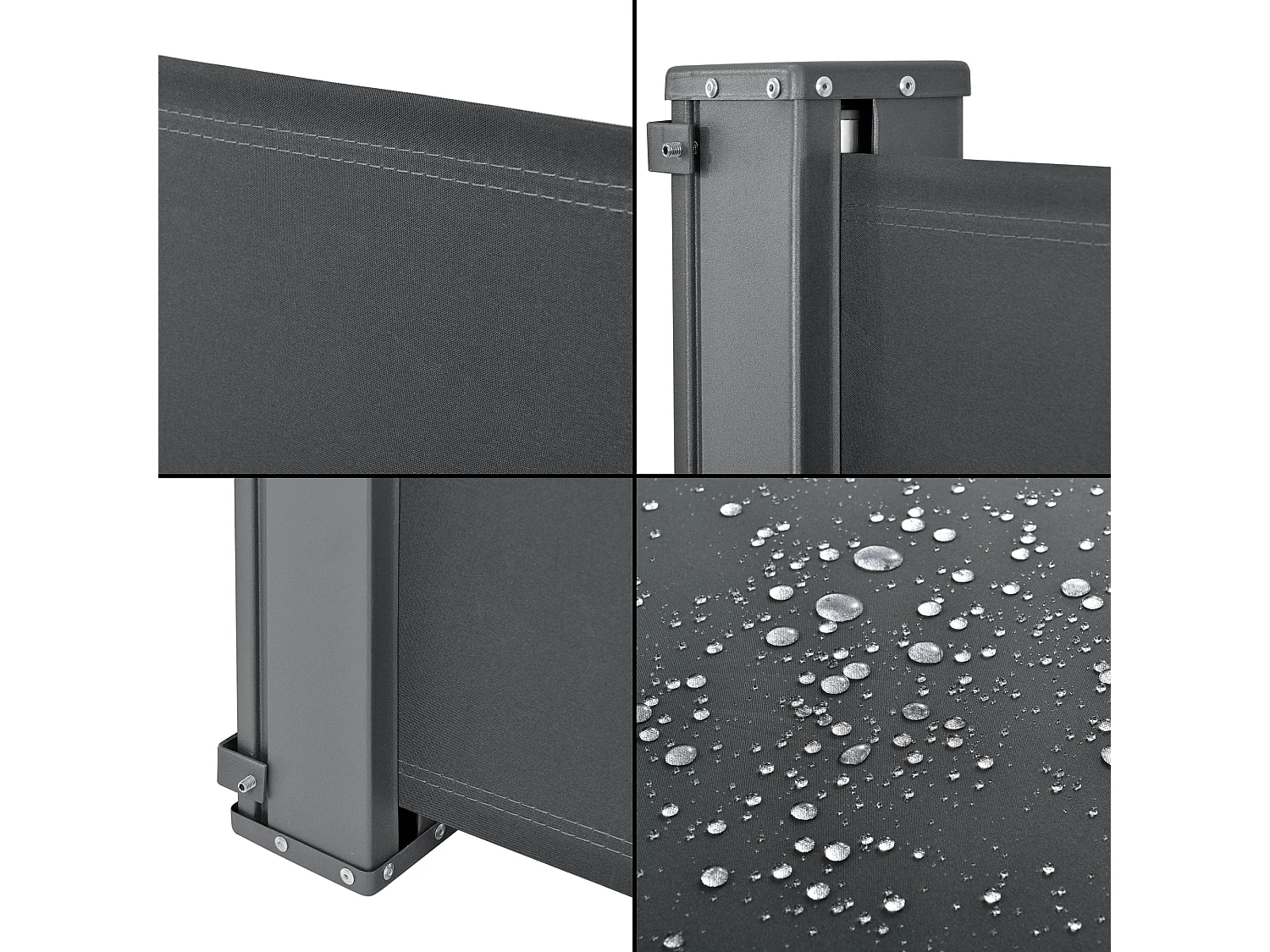 Tenda per balcone laterale acciaio poliestere 180 x 300 cm antracite 03_0006576