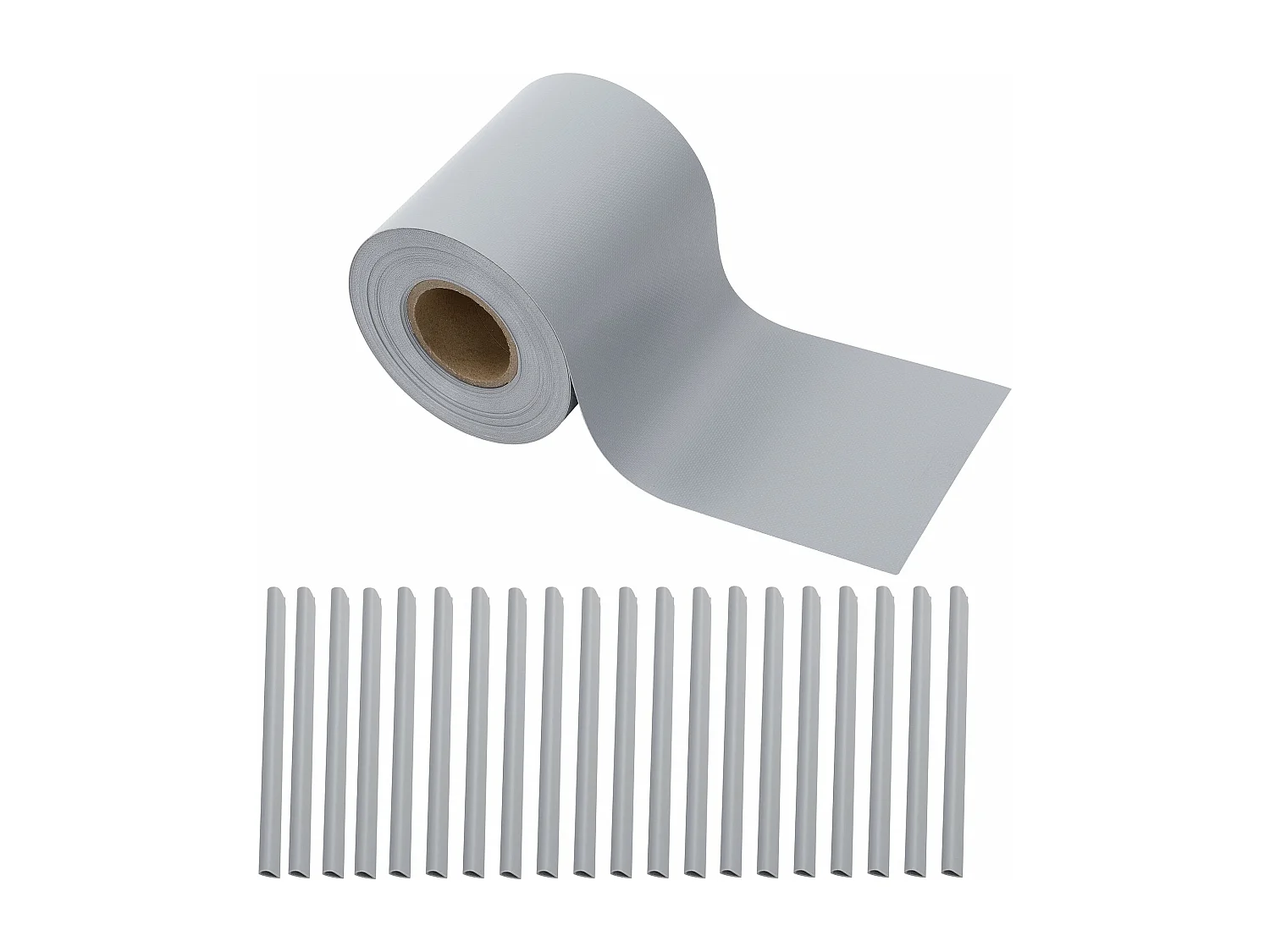 Set di 4 strisce frangivista in PVC 140 m x 19 cm 26,6 m² grigio chiaro 03_0006601