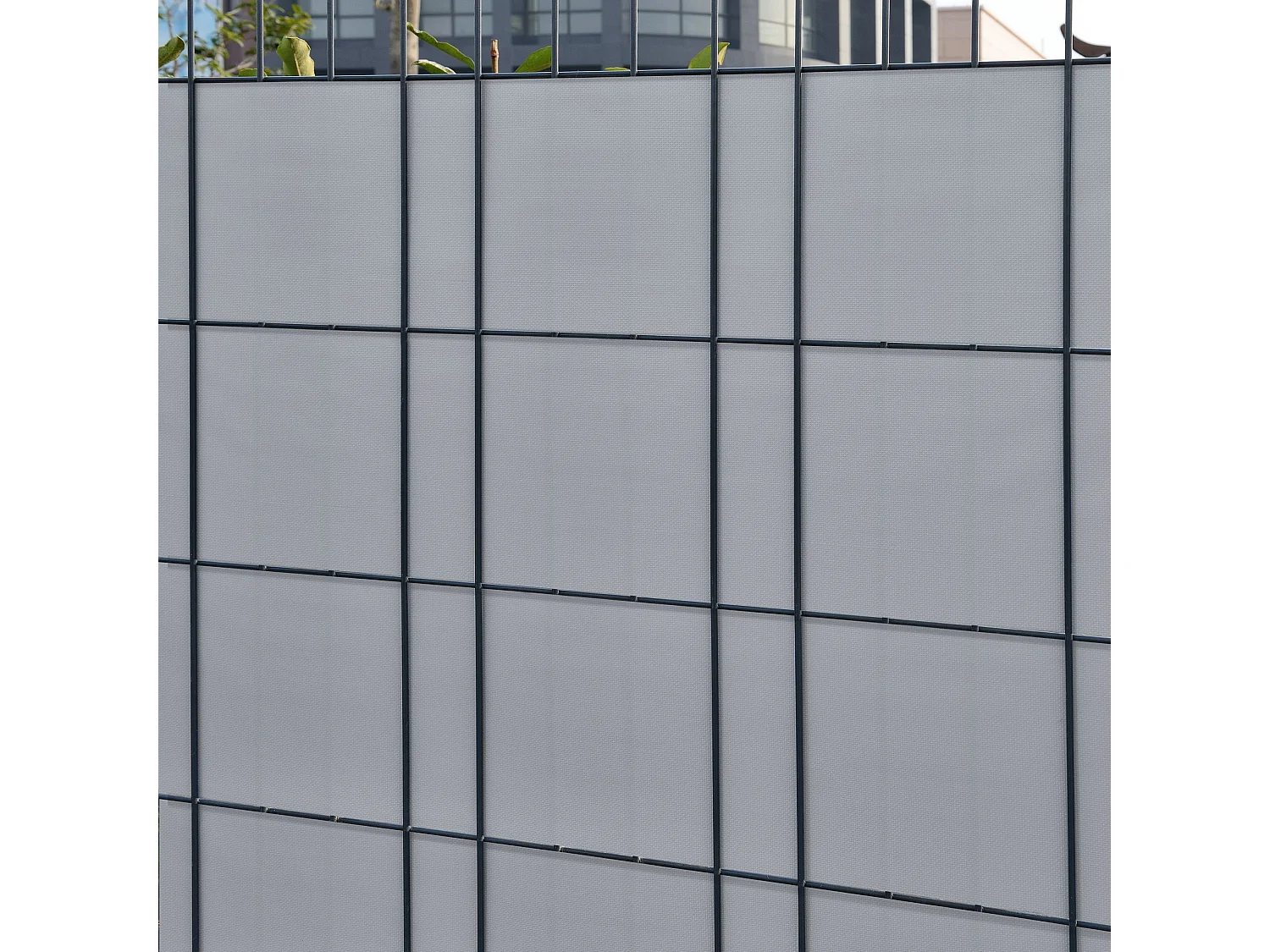 Set di 4 strisce frangivista in PVC 140 m x 19 cm 26,6 m² grigio chiaro 03_0006601