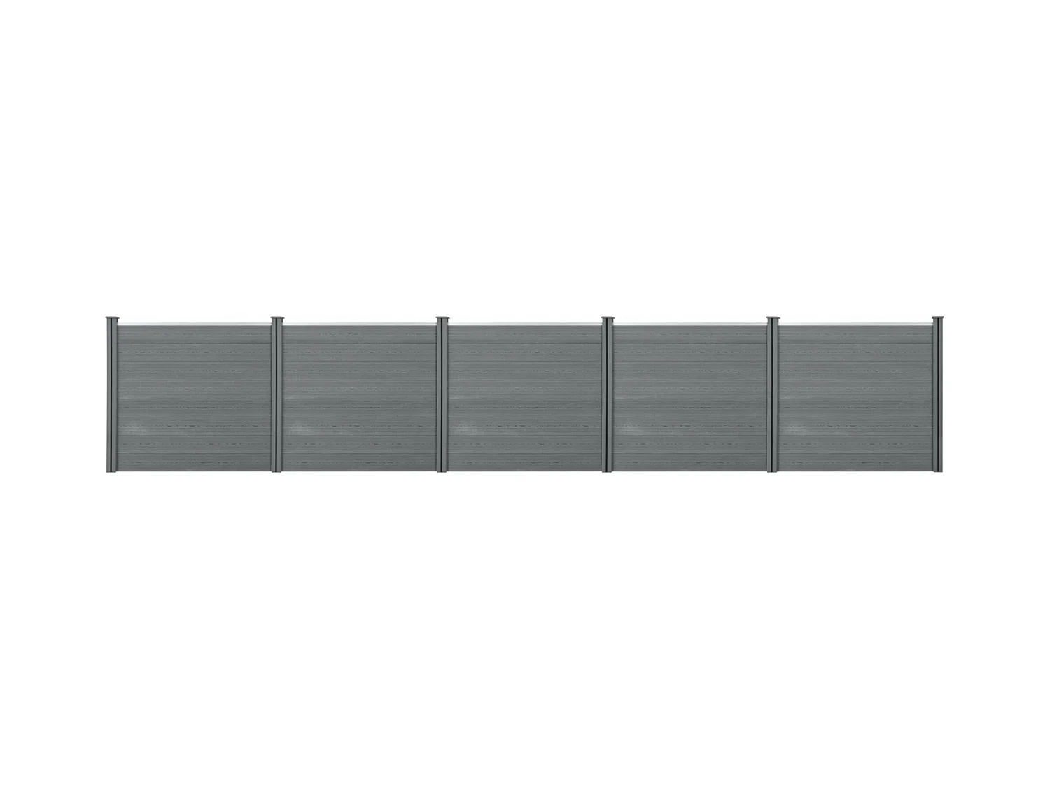 Vallas de protección visual para jardín con 6 postes de tablones de madera compuesta de WPC 165 x 770 cm gris 03_0006583