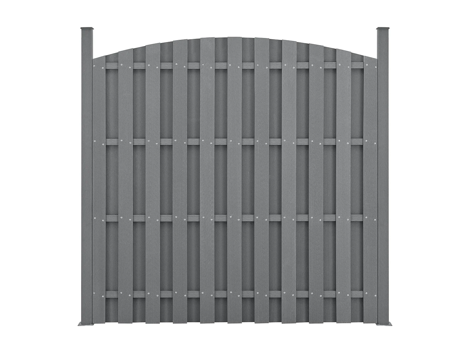 5 peças de cerca de barreira de privacidade de madeira composta WPC semicírculo arredondado 185 x 932 cm cinza 03_0006597