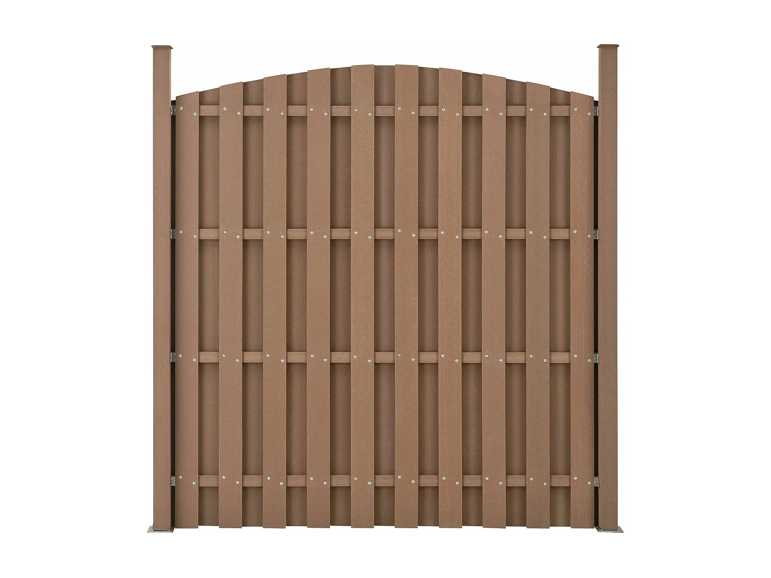 5 pezzi di recinzione barriera privacy frangivento legno composito wpc semicerchio arrotondato marrone 185 x 932 cm 03_0006596