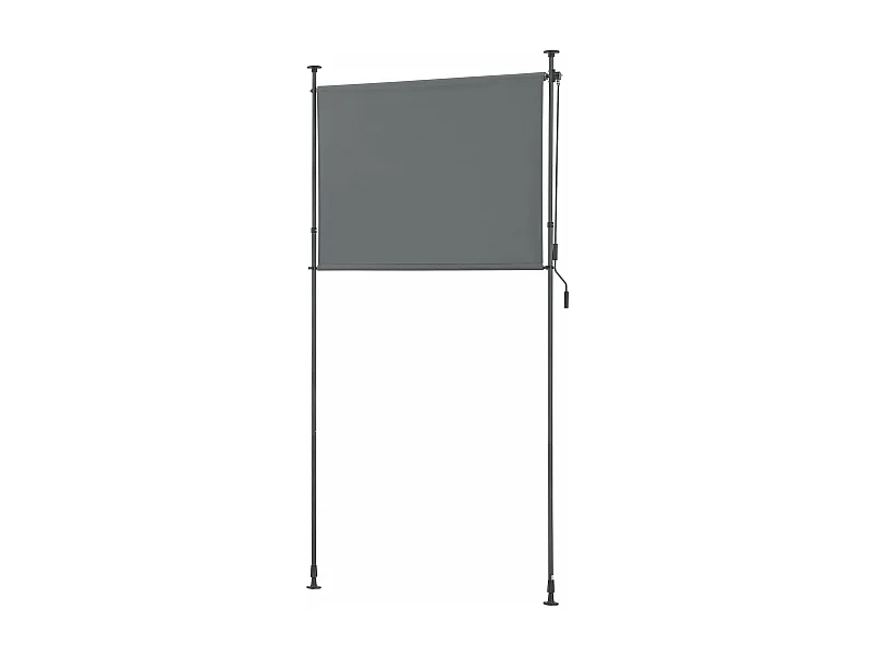 Estor exterior con barras telescópicas sin taladrar 104 x 270 x 310 cm gris oscuro 03_0006565