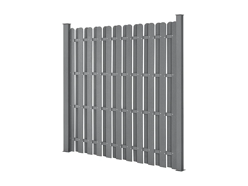 Kit 3 recinzioni barriera privacy in legno composito (WPC), grigio 185 x 562 cm 03_0006606