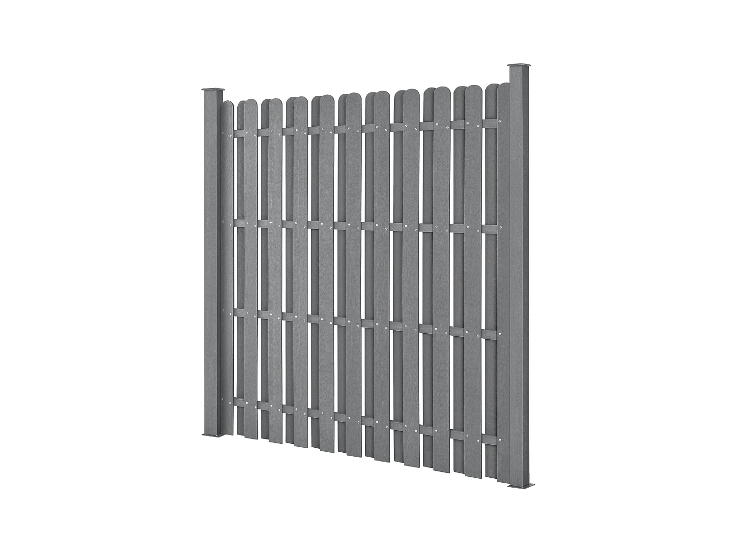 Kit 3 recinzioni barriera privacy in legno composito (WPC), grigio 185 x 562 cm 03_0006606