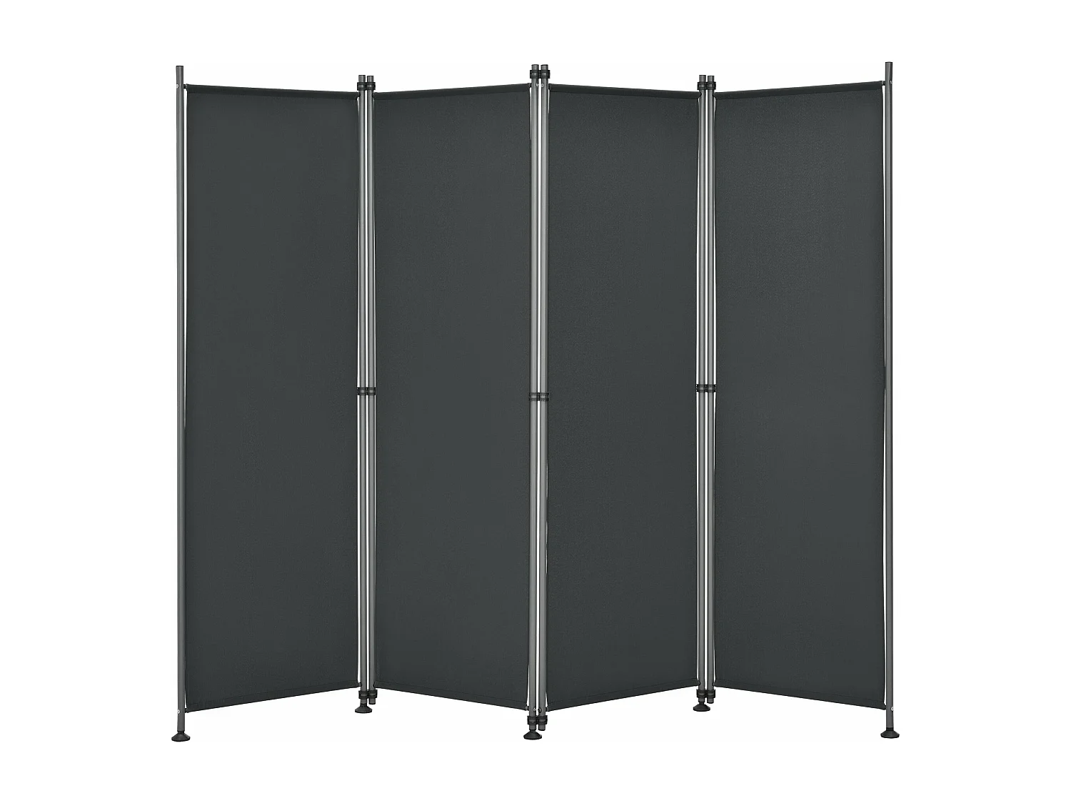 Frangivista con 4 pannelli in poliestere 215 x 170 cm nero 03_0006553