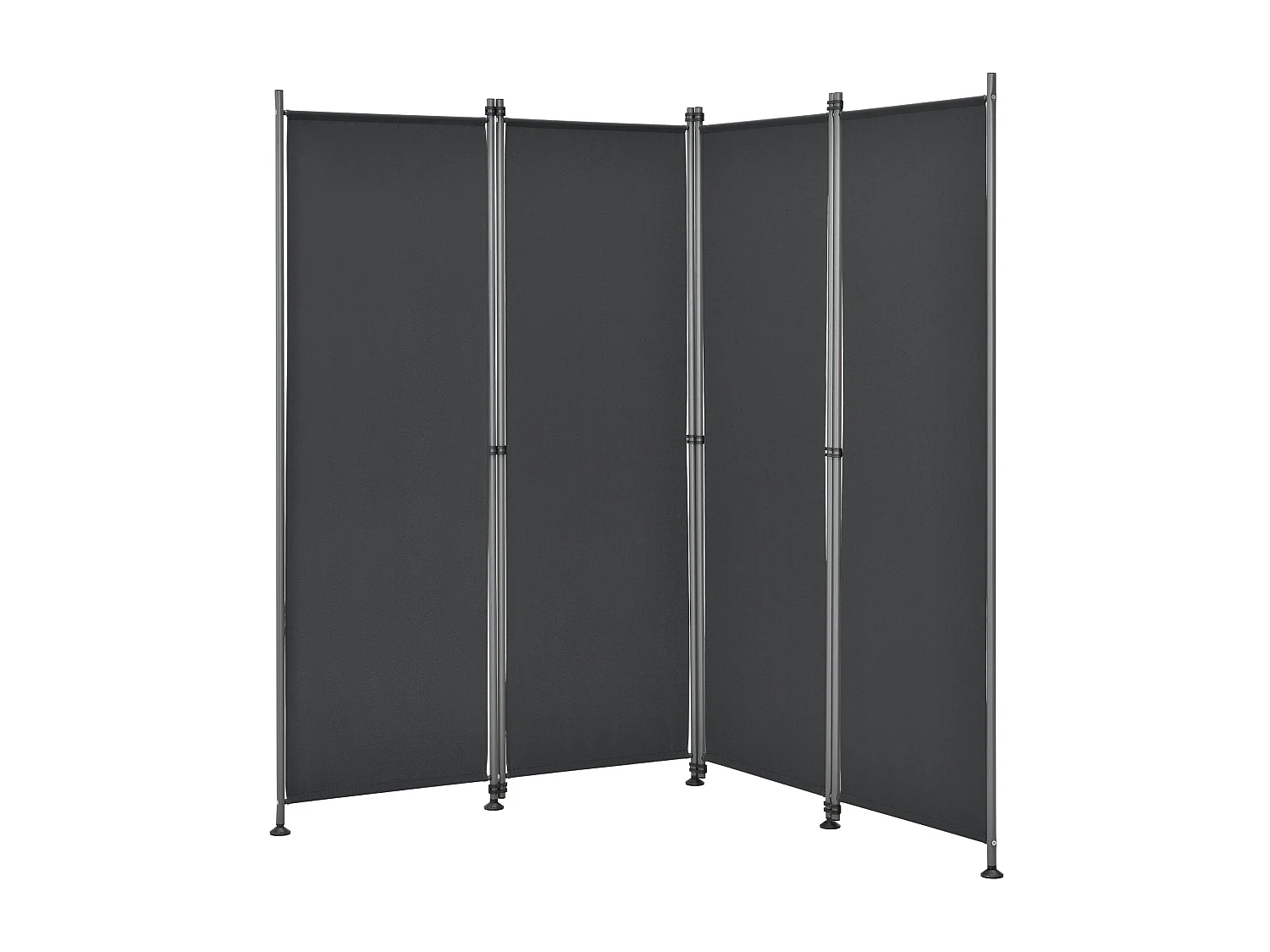 Frangivista con 4 pannelli in poliestere 215 x 170 cm nero 03_0006553