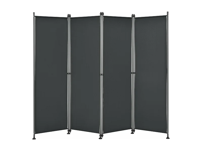 Mampara de privacidad con 4 paneles de poliéster 215 x 170 cm negro 03_0006553