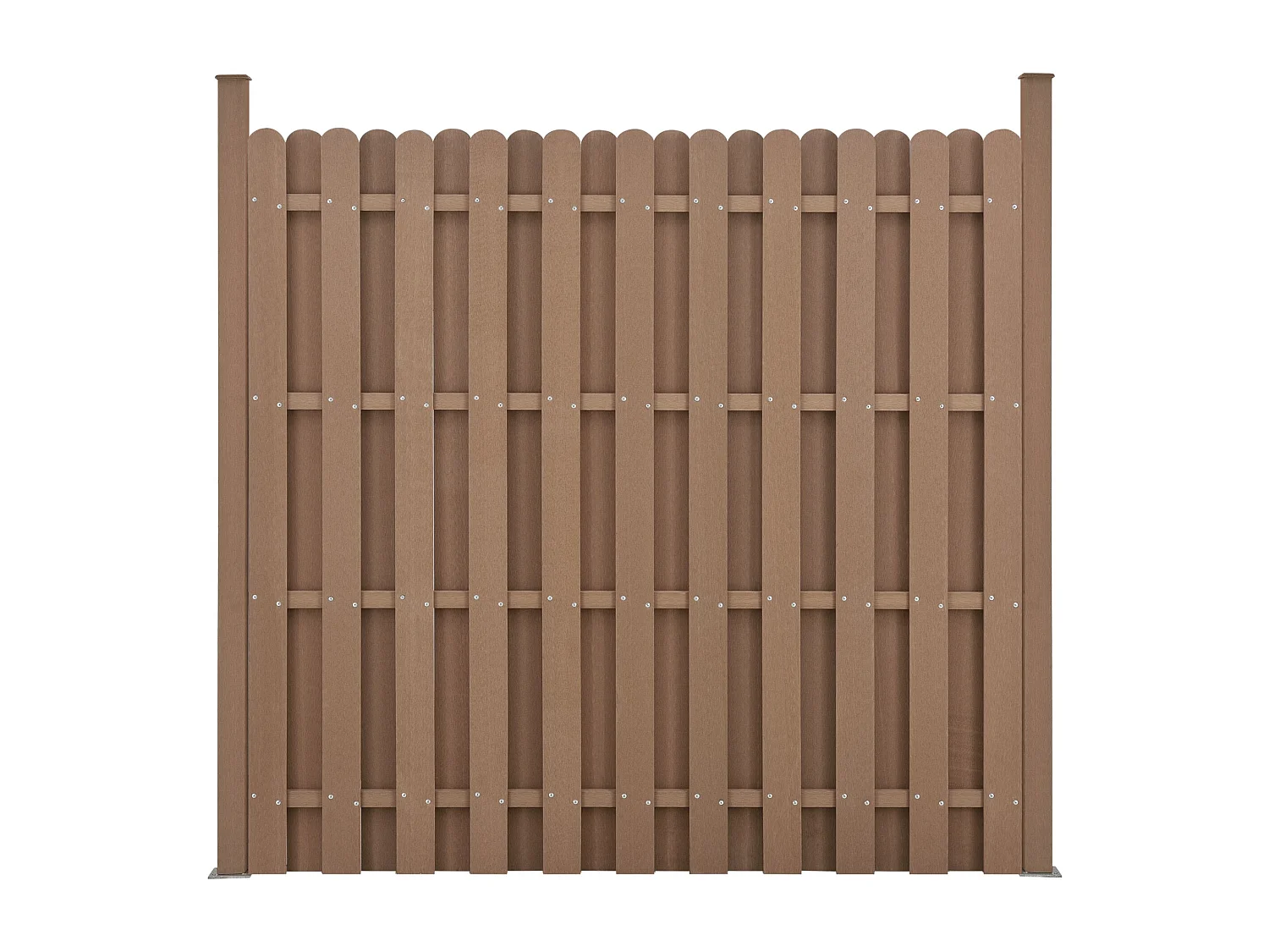 kit 2 recinzioni barriera privacy in legno composito (WPC) marrone 185 x 376 cm 03_0006603