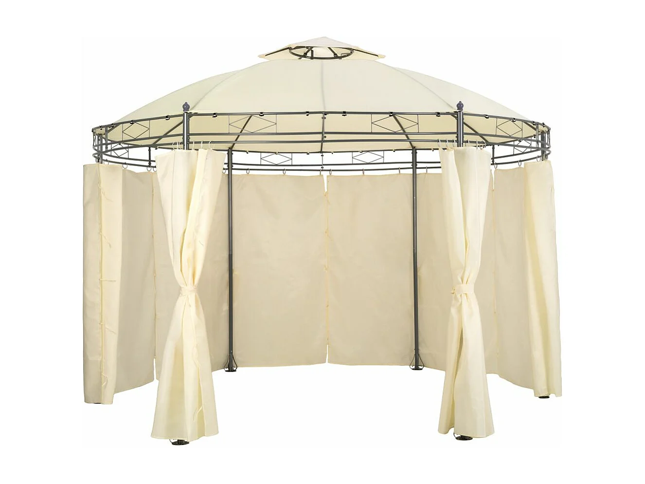 Tonnelle abri de jardin crème 350 x 350 x 280 cm 2208175