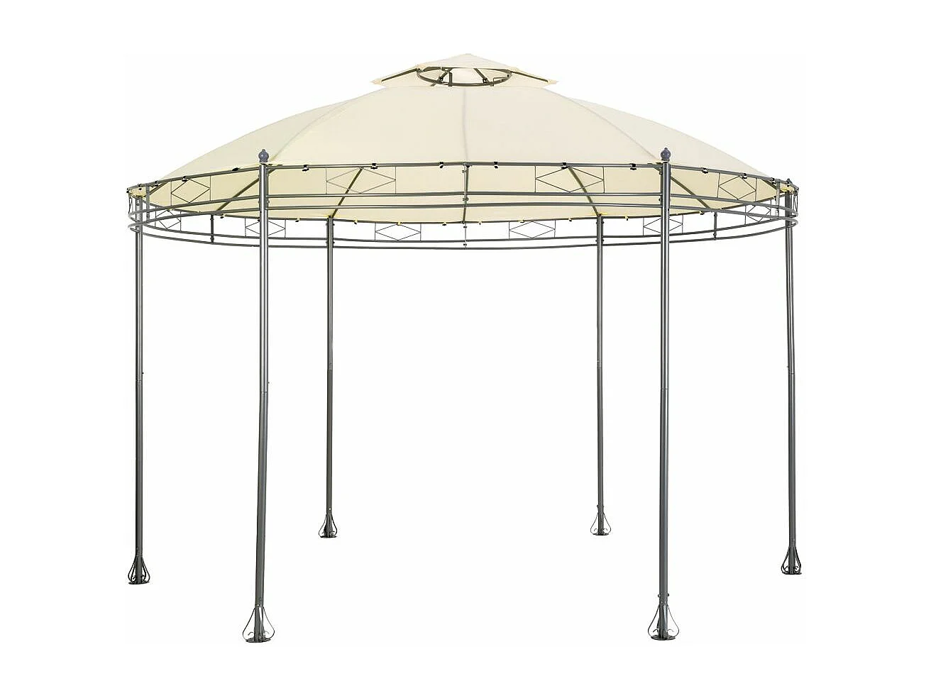 Tonnelle abri de jardin crème 350 x 350 x 280 cm 2208175