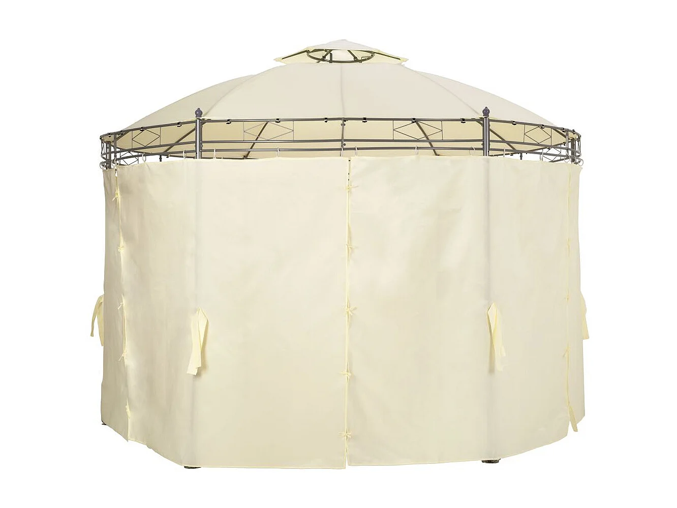 Tonnelle abri de jardin crème 350 x 350 x 280 cm 2208175