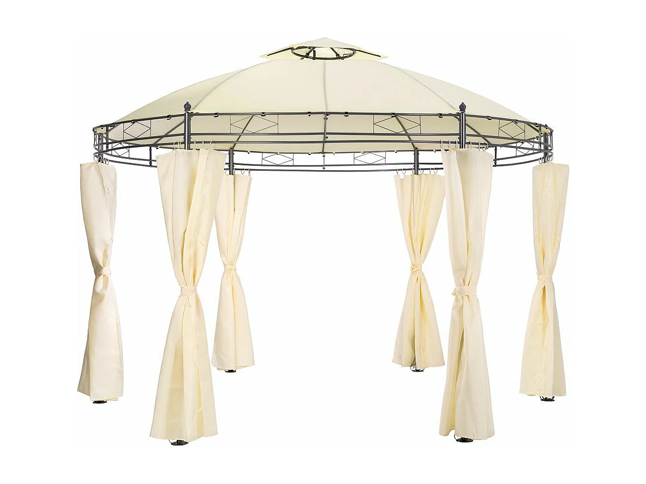 Casetta da giardino pergolato diametro 3,5 m crema 2208175