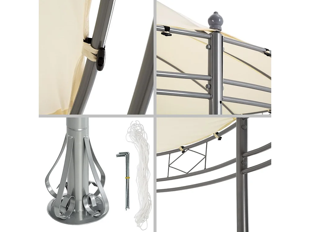 Casetta da giardino pergolato diametro 3,5 m crema 2208175