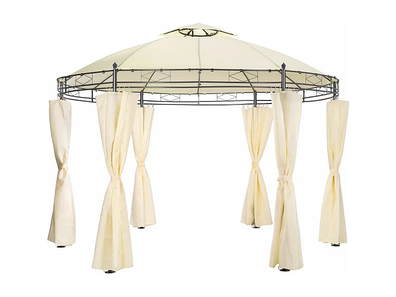 Caseta de jardín cenador diámetro 3,5 m crema 2208175