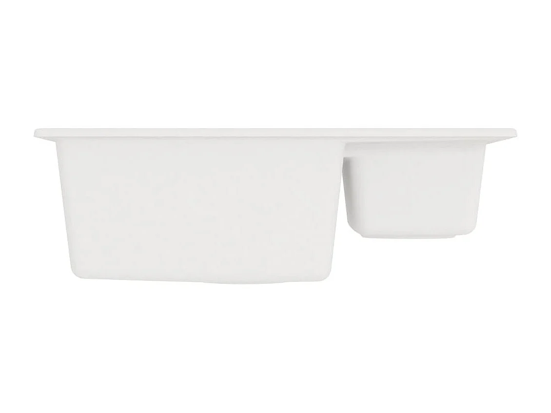 Lavello cucina due vasche foro troppopieno 58 x 44 cm granito bianco 02_0004378