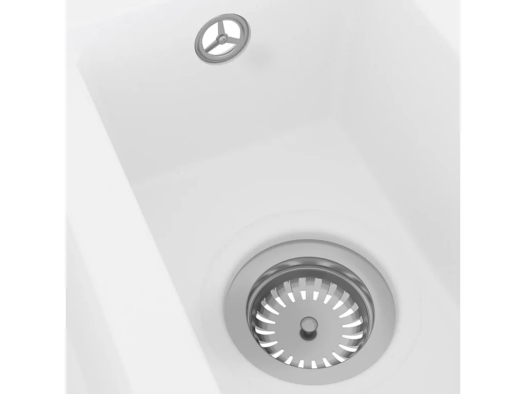 Lavello cucina due vasche foro troppopieno 58 x 44 cm granito bianco 02_0004378