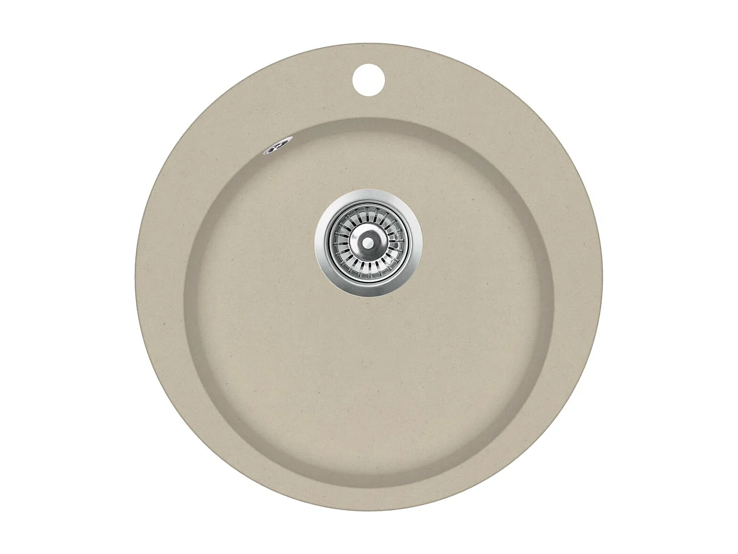 Pia de cozinha única redonda 50,5 cm granito bege 02_0002349