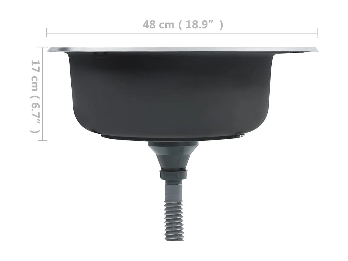 Évier de cuisine avec argenté 48 x 48 x 16 cm 02_0002356