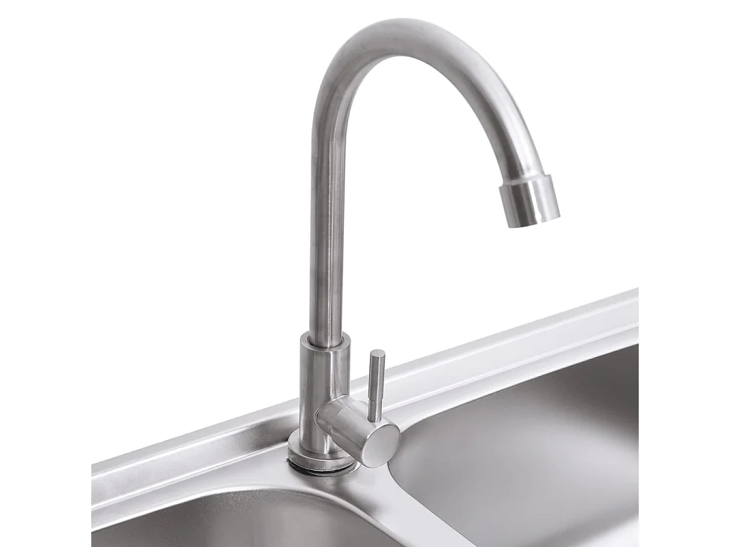 Fregadero de camping doble con grifo de acero inoxidable 02_0002436