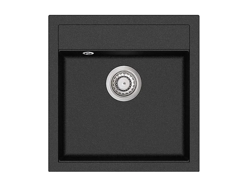 Fregadero de granito de una cubeta 49 x 51 cm negro 02_0002317