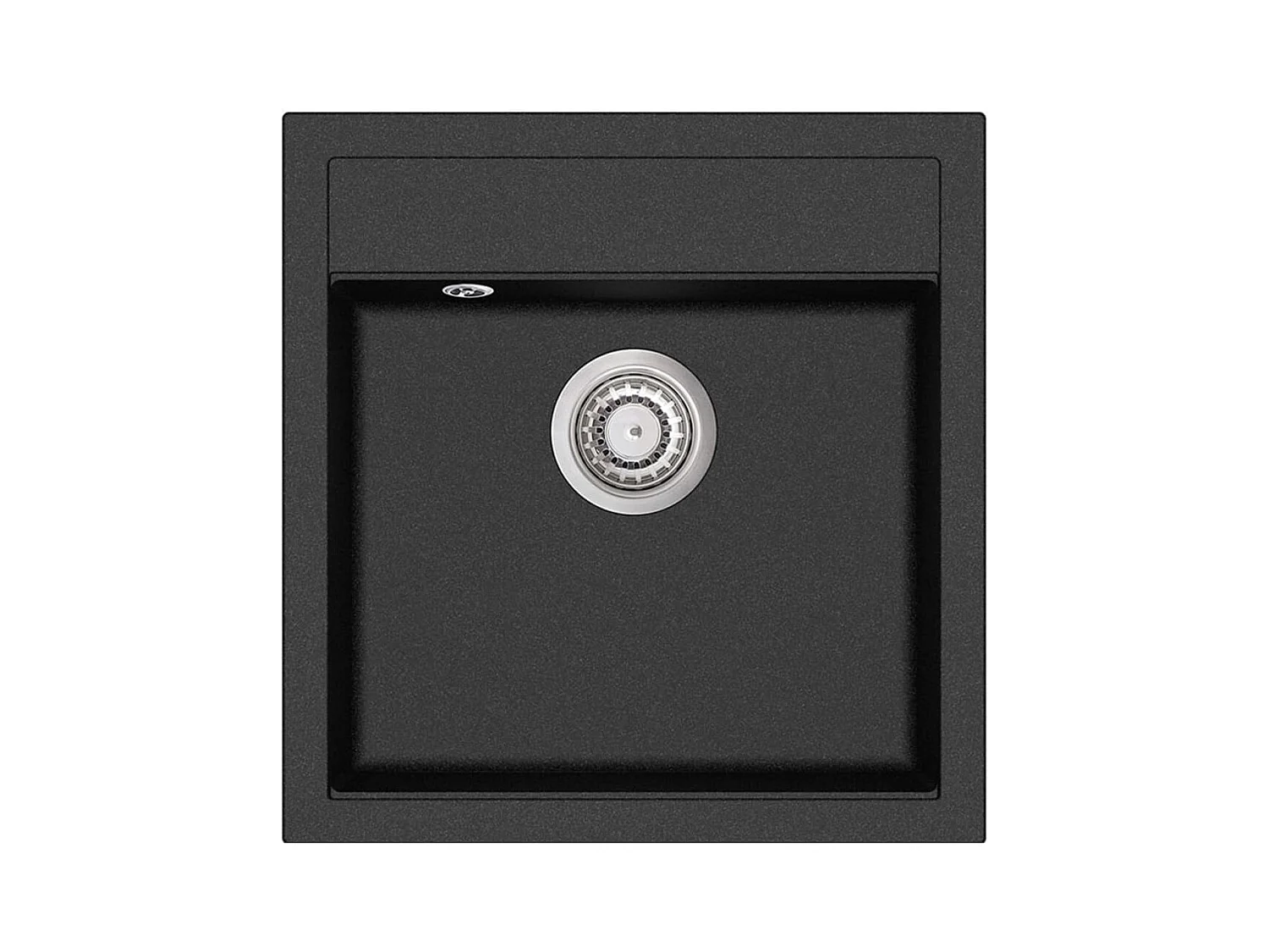 Lavello da cucina in granito vasca singola 49 x 51 cm nero 02_0002317