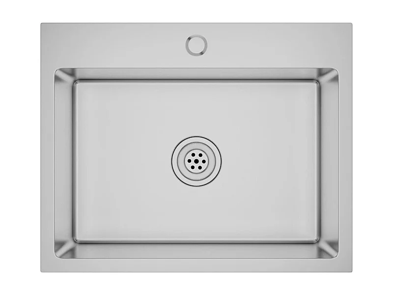 Pia de cozinha artesanal 55 x 44 cm aço inoxidável prateado 02_0002461