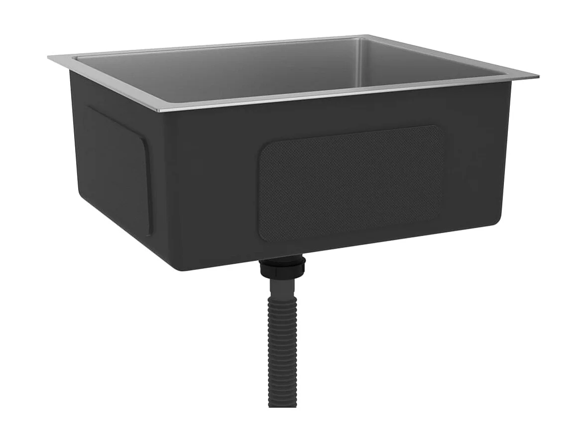 Lavello da cucina fatto a mano 51 x 44 cm acciaio inox argento 02_0002453