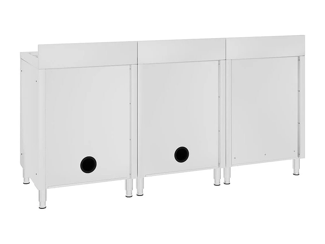 Évier de cuisine commercial argenté 180 x 60 x 95 cm 02_0000720