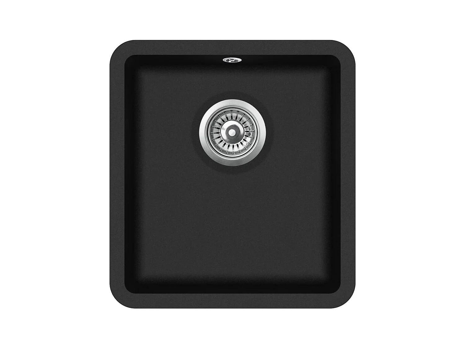 Lavello da cucina in granito vasca singola 42 x 46 cm nero 02_0002329