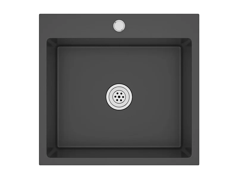 Pia de cozinha artesanal 53 x 50 cm aço inoxidável preto 02_0002460