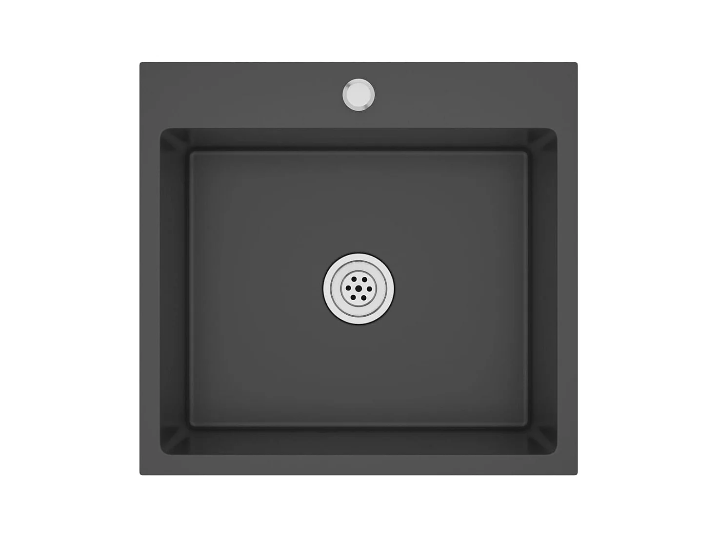 Lavello da cucina fatto a mano 53 x 50 cm acciaio inox nero 02_0002460