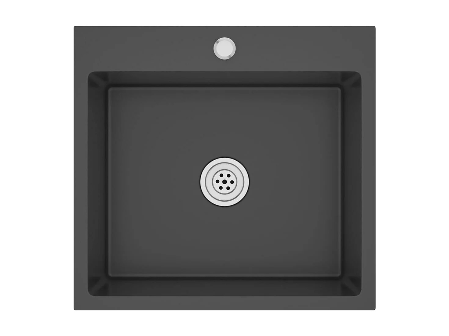 Fregadero de cocina hecho a mano 53 x 50 cm acero inoxidable negro 02_0002460