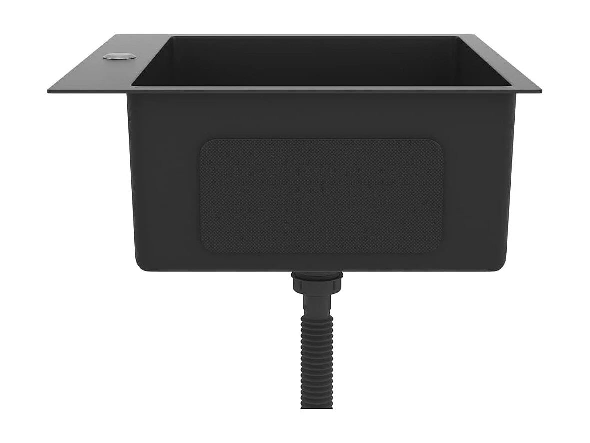 Fregadero de cocina hecho a mano 53 x 50 cm acero inoxidable negro 02_0002460