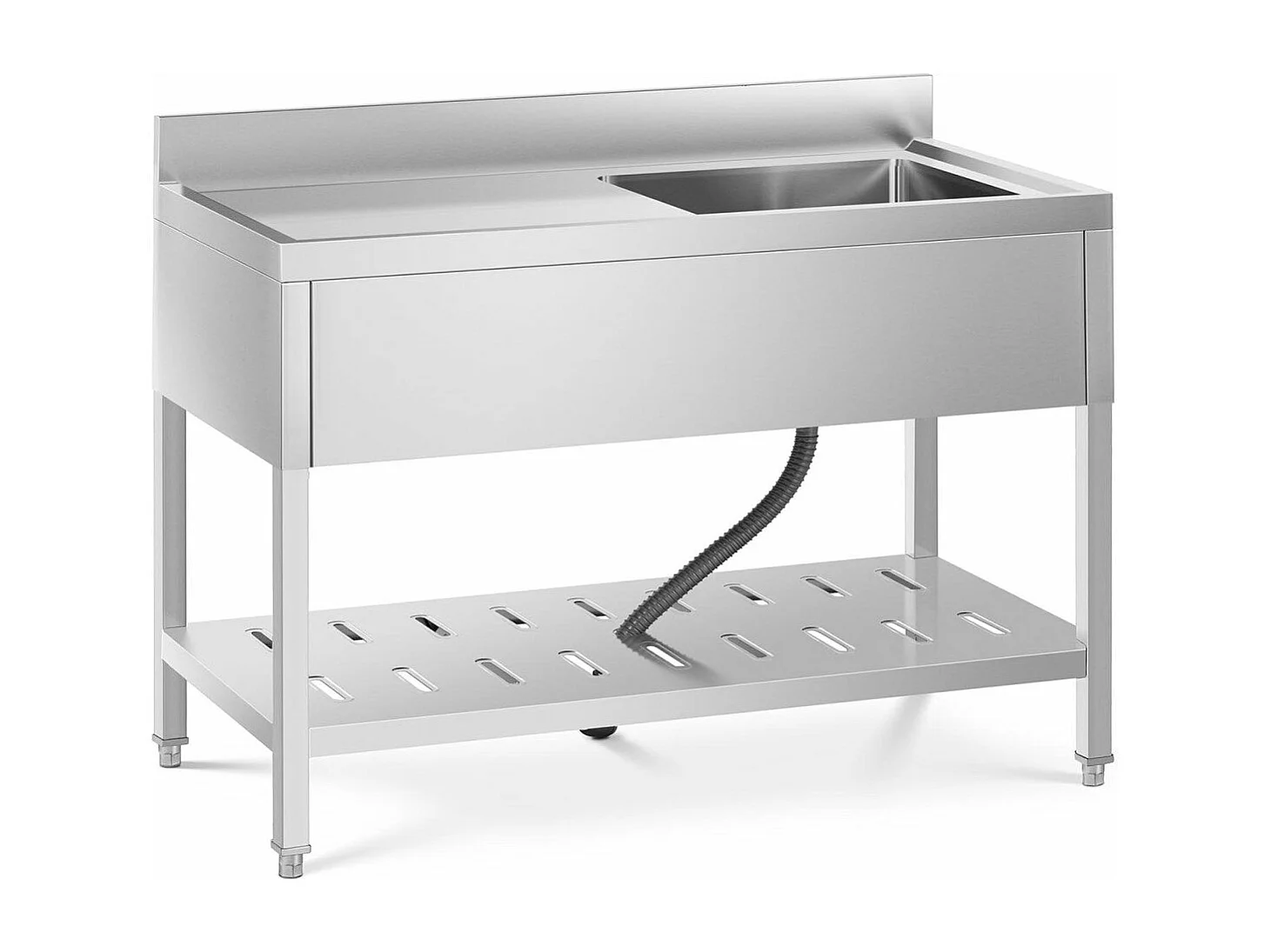 Évier professionnel 1 bac argenté 120 x 60 x 94.5 cm 14_0000163