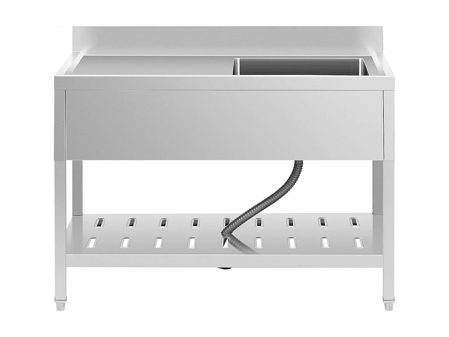 Évier professionnel 1 bac argenté 120 x 60 x 94.5 cm 14_0000163