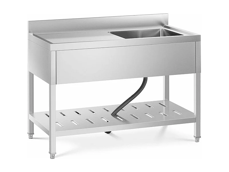 Évier professionnel 1 bac argenté 120 x 60 x 94.5 cm 14_0000163