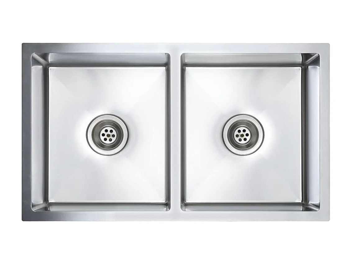 Fregadero de cocina hecho a mano con colador 76 x 44 cm acero inoxidable 02_0002364