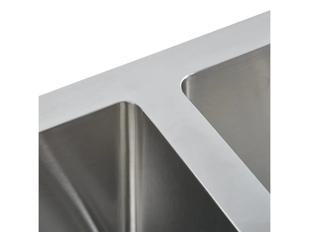 Fregadero de cocina hecho a mano con colador 76 x 44 cm acero inoxidable 02_0002364