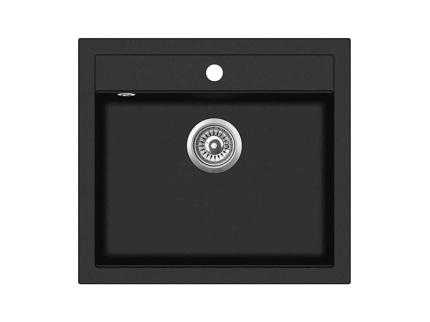 Pia de cozinha em granito tigela única 56,5 x 51 cm preto 02_0002323