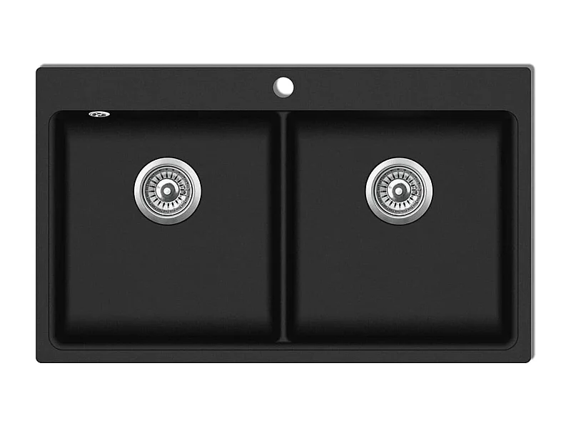 Lavello cucina incasso con 2 vasche 86 x 51 cm granito nero 02_0002310